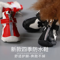 Dog shoes do not fall 4 spring summer autumn and winter sports shoes soft small dog Teddy pet sports foot cover