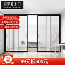 Sophia kitchen and bathroom sliding door very narrow simple balcony kitchen sliding door Aluminum alloy silent glass door deposit