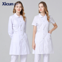 Tie-up nurse uniform female summer short-sleeved thin long-sleeved dental white coat Pharmacy beauty salon work uniform set
