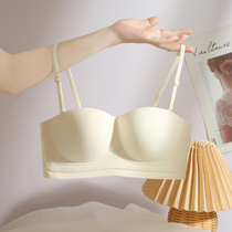 No shoulder strap lingerie women small breasts gathered to receive the secondary milk Non-slip invisible smear No marks Summer thin and big chest for small breasts