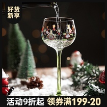 Alsatian villain cup Cute high foot red glass Nordic ins wind creative personality Champagne cocktail cup
