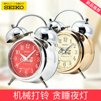 SEIKO Japan SEIKO Coca-Cola co-name silent snooze night light light metal machinery bell alarm clock