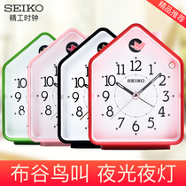 SEIKO Japanese SEIKO cartoon mute snooze bedroom night light luminous children students call alarm clock with cuckoo