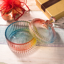 Crystal glass candy cup European-style creative candy jar with lid Tray Fruit candy bucket storage jar creative living room