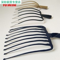 Big grass fork iron fork multi-strand fork manure fork digging ground fork agricultural fork four-tooth five-tooth fork agricultural tool fork iron