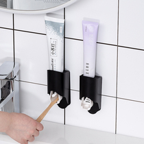 Fully automatic squeezing toothpaste artifact pressing wall-mounted set household non-perforated toilet childrens toothbrush rack