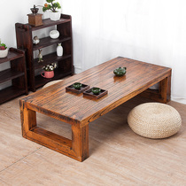 Simple solid wood tatami tea table kung fu coffee table floating window table balcony small table floor table piano table Kang table