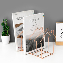 ins Nordic newspaper rack block row rack by baffle stand stand a4 data rack desktop publicity display rack class Magazine Newspaper Storage