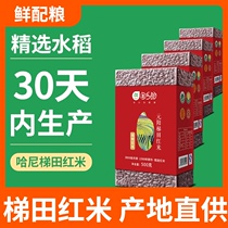 Yunnan Honghe Yuanyang Hani terraces Red Rice Rice rice grains red brown rice porridge coarse grain fragrant rice red soft rice