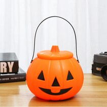 Halloween pumpkin lantern portable with cover pumpkin bucket for childrens Ghost Festival glowing portable lamp arrangement props decoration