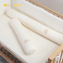 Harrow world cotton waffle cushioning crib Bed circumference soft bag soothing pillow Baby newborn cylindrical pillow