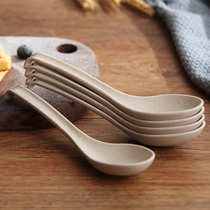 10 wheat straw plastic spoons thickened creative main meal spoon dessert spoon tea spoon coffee spoon soup spoon