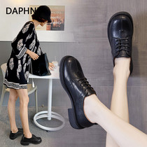 Daphne small leather shoes womens autumn 2020 new British style rough and spring and autumn Joker retro casual single shoes