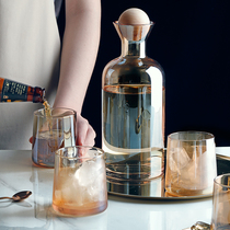 Light luxury glass cold water kettle household set high-value summer cool water bottle water storage Cup