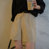 50% Tooling Western Pants Woman 2022 Summer new curry Casual Straight Silo High Waist Wide Leg Bermuda Shorts Thin