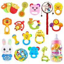 Hand Rattle Baby Toys 0-3-6-12 Months 8 Babies 0-1 Years Old Girls Newborns Puzzle Gum