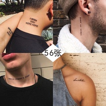 English tattoo stickers waterproof men and women lasting simulation ins Wind letters Net red tattoo stickers