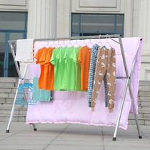 Favors clothes iron rack pole bed sheet quilt clothing store hanging clothes home drying installation outdoor rack floor telescopic