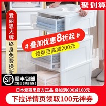 Large cabinet storage clothes wardrobe Alice box storage box drawer type box plastic finishing transparent