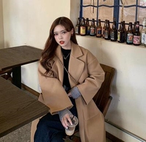 Temperament woolen coat autumn and winter 2020 new Korean version of loose Joker medium and long little hair jacket