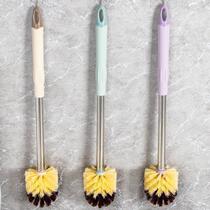 Stainless steel rod toilet toilet brush long handle no dead corner cleaning toilet brush squatting toilet brush