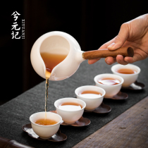 Sheep jade porcelain white porcelain road Cup Tea Sea ceramic kung fu tea set accessories tea dispenser side handlebar