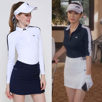  Golf clothing womens suit fashion slim-fitting simple all-match long-sleeved T-shirt casual sports skirt ball suit