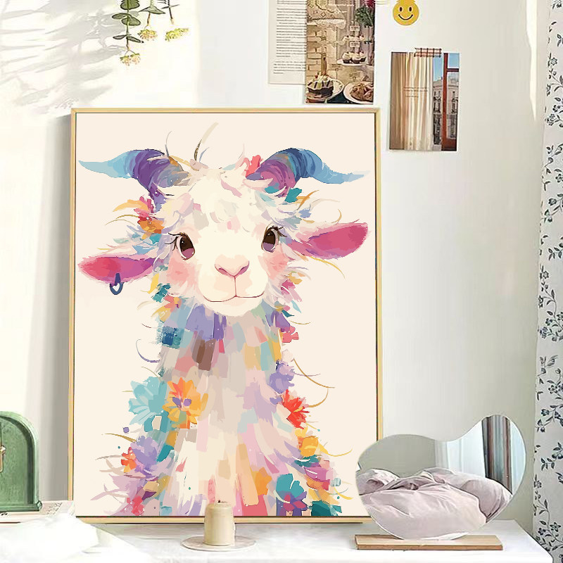 羊　油彩画 O1CN01B0tOnE2E2hYGtA0JB_!!