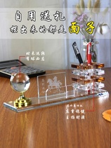 Crystal boss big desk pen holder Business creative office souvenir high-end desk LOGO custom decoration