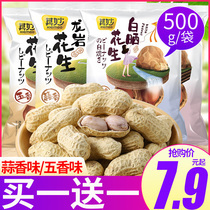 Longyan peanuts five-spiced garlic peanuts raw rice with shell fried goods Melon seeds Good snacks Snack snack food Cooked food specialty