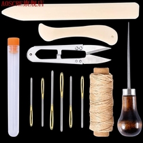 12Pcs Leather Craft Tools Kit Sewing Awl Tool Bone Folder Cr