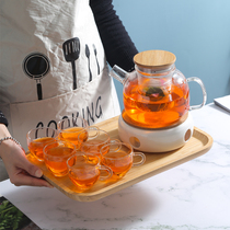 Net Red restaurant health pot Candle tea stove Teapot base Heating tea maker Fruit tea glass pot set