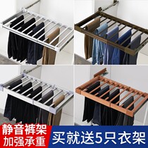 Pants rack telescopic wardrobe hanging n trouser rack cabinet multifunctional damping pants drawing basket West trouser rack cloakroom storage