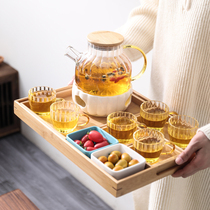 Flower teapot set fruit tea cup light luxury afternoon tea set household glass heat-resistant cooking tea stove candle heating base