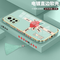 Suitable for Huawei Honor V40 mobile phone shell glory V30 lens full package glory V40 light and luxurious straight side plated shell honorV30 ultra-thin anti-fall YOK-AN10 fashion tide male and female h