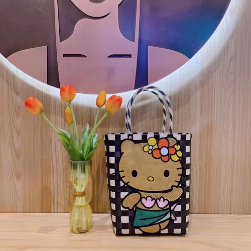 Hello kitty, корзина, льняная сумка
