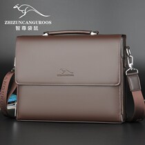 Bao Di kangaroo briefcase men Business Hand bag leisure shoulder bag men horizontal A4 file bag shoulder bag
