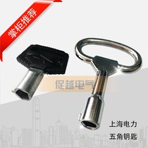 Electricity meter box key inside five-corner open triangle universal pentagonal lock key multi-function power metering box key