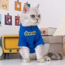 ins cat clothes summer clothes thin anti-drop hair English short gaffi puppet hairless cat clothes Tide brand pet dog T-shirt
