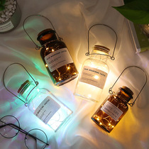 Net red light-emitting wishing creative small brown bottle for boyfriend and girlfriend birthday gift with light LED light glass wishing bottle