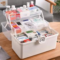 Medical box household double-layer plastic storage box portable first aid medicine box Childrens Medical box medicine box medicine box