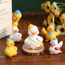 Cute cheering duck animals car ornaments student girl heart bedroom toy doll decorations creative gifts