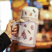 Thermos cup female large capacity 1000ml portable outdoor student thermos pot household children's cup oversized thermos bottle