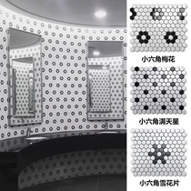 Hexagon brick mosaic studio mall background wall chain store kitchen bathroom bathroom tile restaurant floor tiles