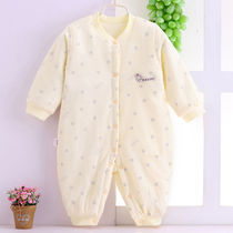 Baby jumpsuit thickened autumn and winter just born newborn newborn cotton clothes baby climbing clothes