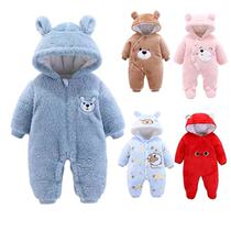 Newborn clothes autumn and winter mens baby winter jumpsuit female baby out to hold clothes thick suit cotton climbing suit