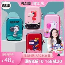 Germany Deli Bear stationery box Large childrens net Red multi-functional primary school boys and girls large capacity 3D pencil box