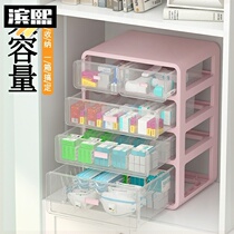 Net Red Medicine Box family loading large capacity medical medicine box household small medicine box storage box multi-layer drawer type