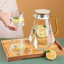 Cold kettle glass high temperature resistant large capacity cold water bottle household summer bubble teapot set heat-resistant boiled water Cup