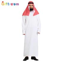 European and American foreign trade party costumes Middle East Dubai Prince adult male white Arabic red headscarf performance stage costume